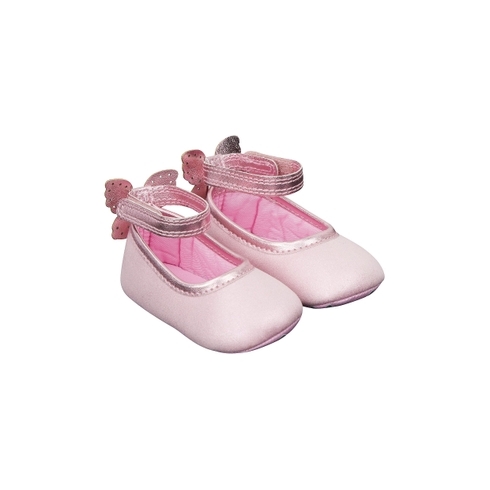 Pink Butterfly Pram Shoes
