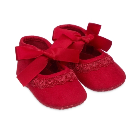 Red Bow Pram Shoes