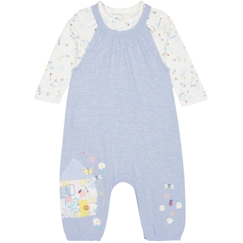 Little House Dungarees And Bodysuit Set