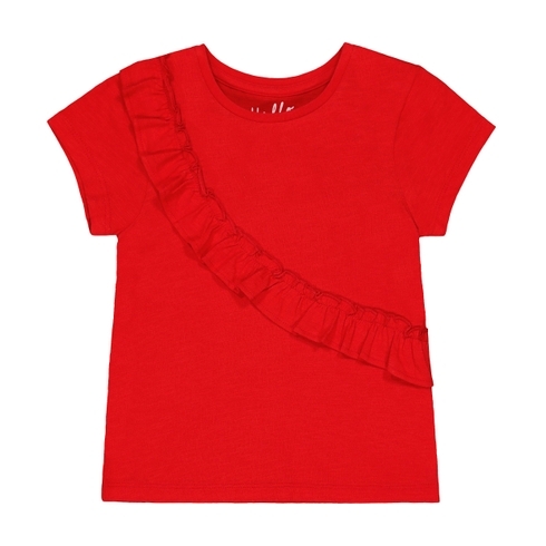 Red Diagonal Frill T-Shirt