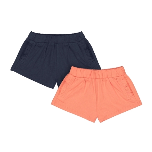 Girls Shorts - Pack Of 2 - Navy & Pink