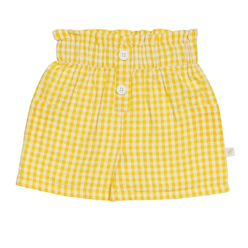 H by Hamleys Girls Shorts Gingham Pattern-Yellow Multi