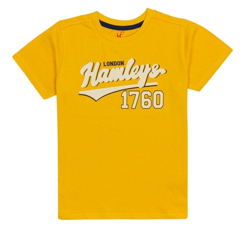 H by Hamleys Boys Short Sleeves T-Shirt Heritage Chest Print-Yellow