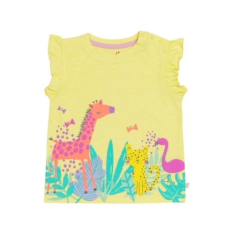 H by Hamleys Girls Short Sleeves T-Shirt Dino Print-Yellow