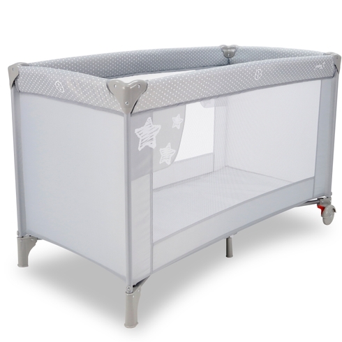 Asalvo baleares stars travel cot grey