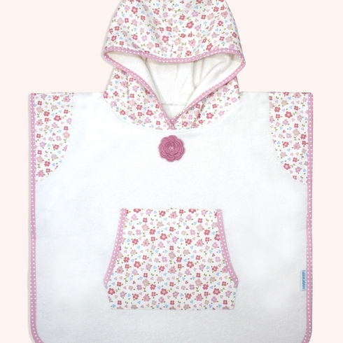 Abracadabra vintage floral poncho pink