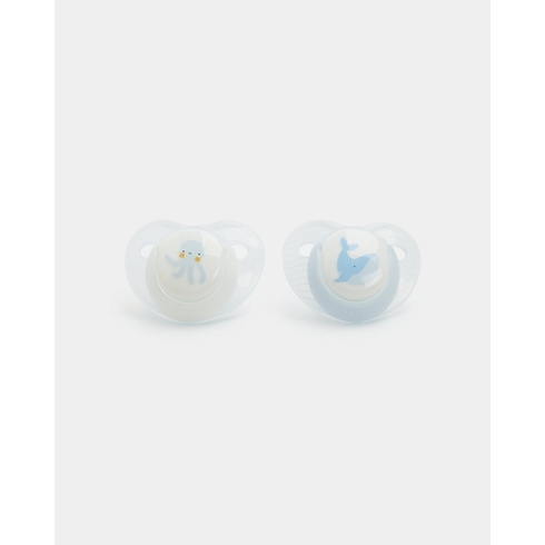 Mothercare Octopus & Whale Soothers Blue Pack of 2