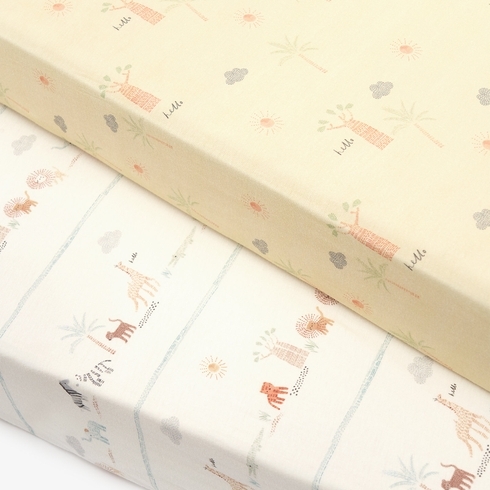 Mothercare Animal Kingdom Fitted Cot Bed Sheets Multicolor Pack of 2