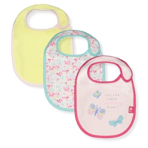 Mothercare butterfly bibs pink pack of 3