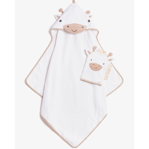 Mothercare Dancing Band Cuddle N Dry Towelling Set White 
