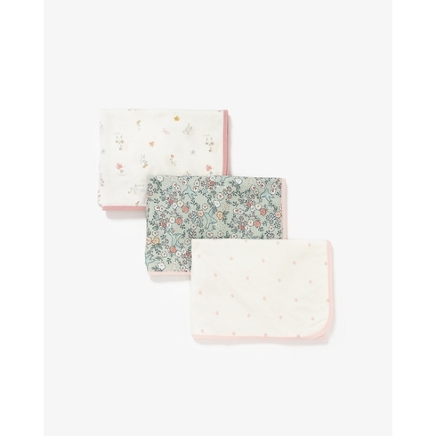 Mothercare Flutteryby Jersey Blankets Pink Pack of 3 
