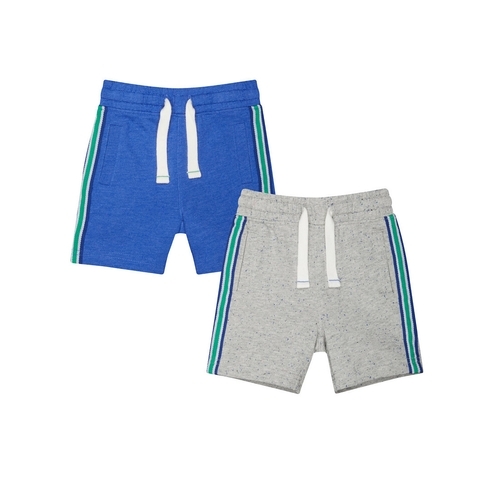 Boys Shorts Contrast Taping - Pack Of 2 - Blue Grey
