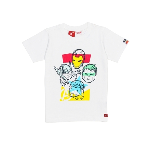 H by Hamleys Boys Short Sleeves T-Shirt Avengers Chest Print-White