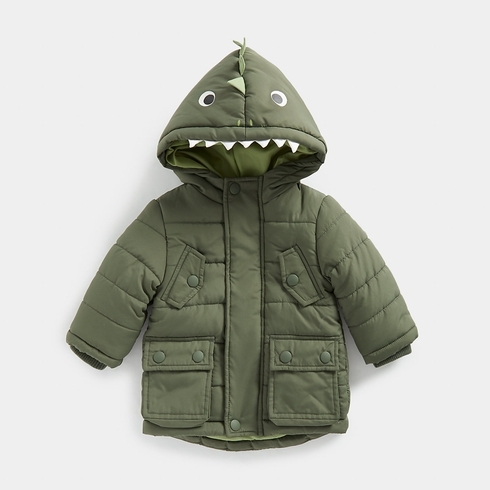 Mothercare Boys Quilted Dino Jacket -Khaki
