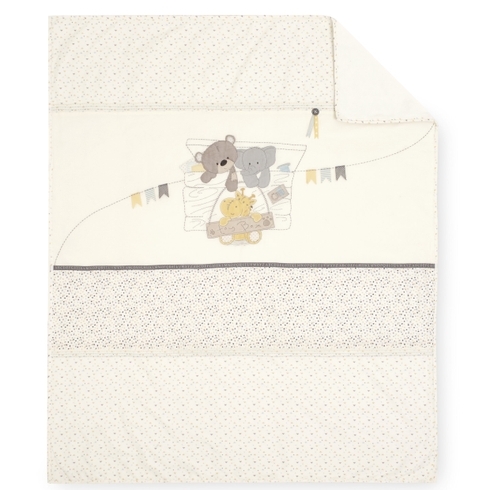 Mothercare teddy' toy box cot/cot bed coverlet multicolor
