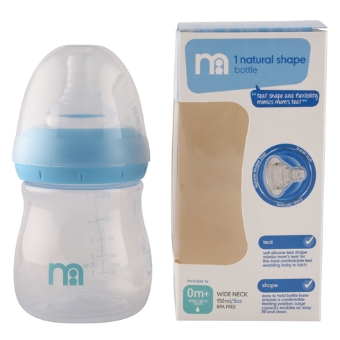 Mothercare wide neck baby feeding bottle blue Pack of 1 150ml