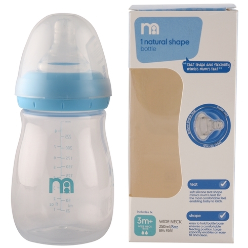 Mothercare wide neck baby feeding bottle blue Pack of 1 250ml
