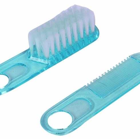 Farling comb & brush grooming set blue pack of 2