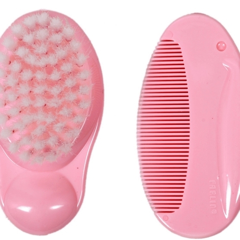 Farlin comb & brush grooming set pink pack of 2