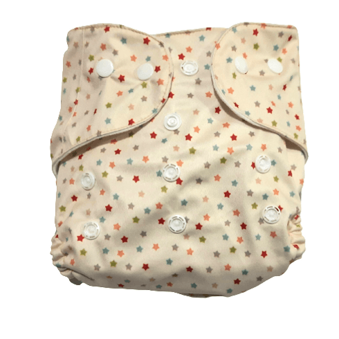 The Mom Store Colorful Stars Re-Usable Cloth Diaper Off White
