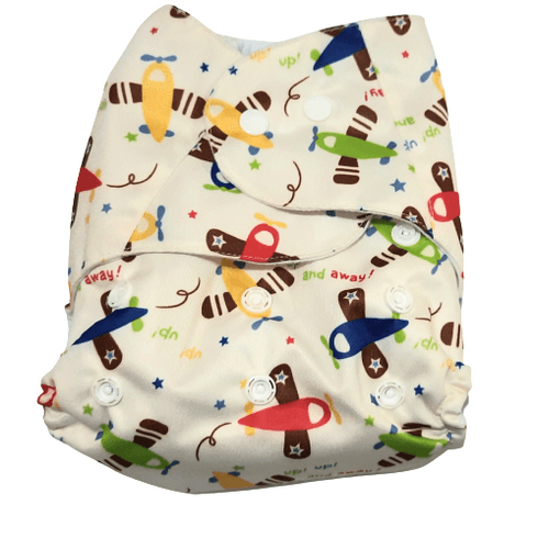 The Mom Store Colorful Toy Plane Re-Usable Cloth Diaper Multicolor