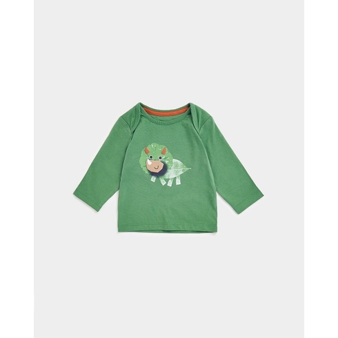Boys Full Sleeves T Shirts Dino Design-Green