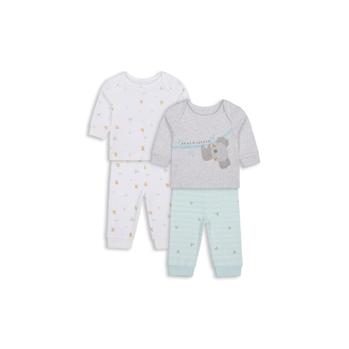 Unisex Full Sleeves Pyjama Set Koala Print - Pack Of 2 - Multicolor