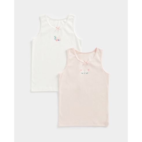 Girls Sleeveless Vest -Pack of 2-Multicolor