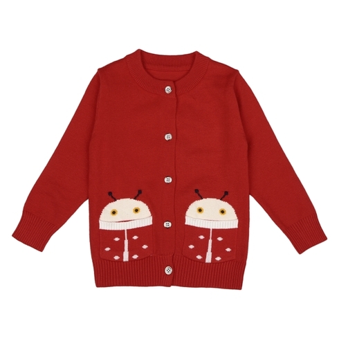 Girls Full sleeves Sweater - Red