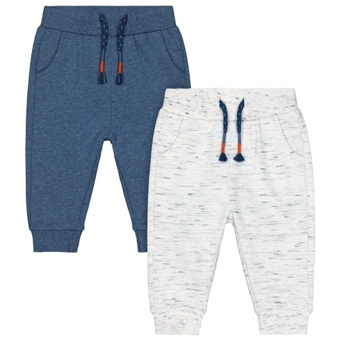 Boys Joggers Textured - Pack Of 2 - Navy White