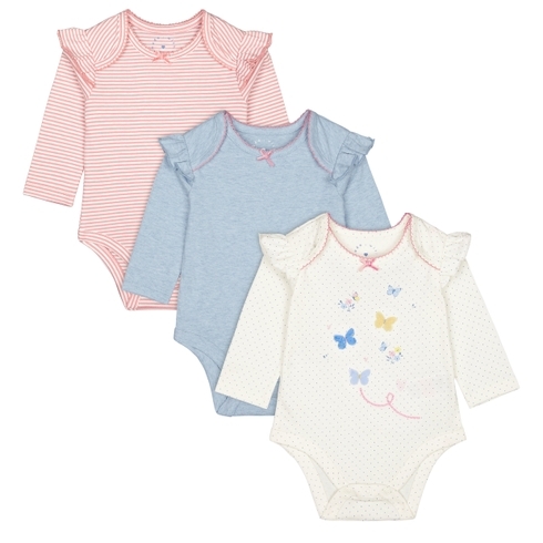 Girls Full sleeves Printed Bodysuit - Pack of 3 - Multicolor