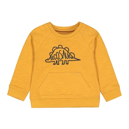 Boys Full Sleeves Sweatshirt Dino Embroidery - Yellow