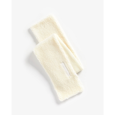 Girls Fluffy Scarf - Cream