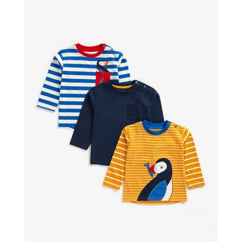 Boys Full Sleeves T-Shirt Tucan Patchwork - Pack Of 3 - Multicolor