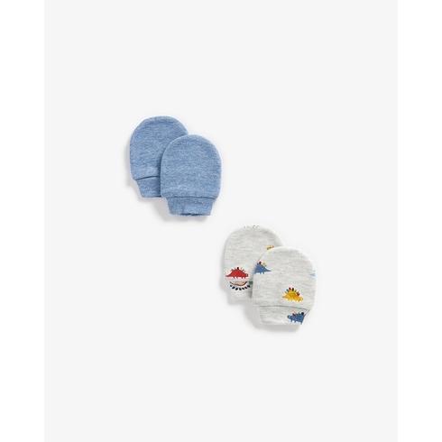 Boys Mitts Dino Print - Pack Of 2 - Multicolor
