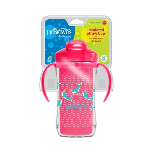Dr. Brown's Insulated Straw Cup Pink 300ml