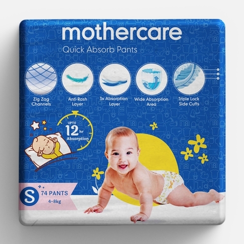 Mothercare Quick Absorb Diaper Pants Small- 74 Pcs