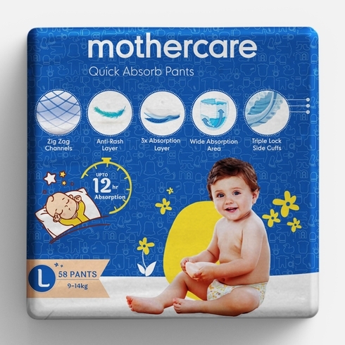 Mothercare quick absorb diaper pants large- 58 pcs