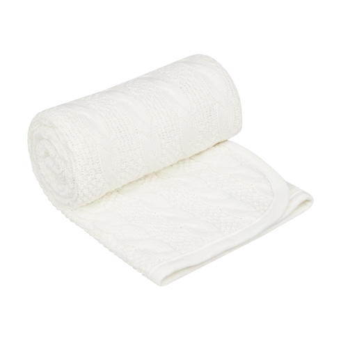 Mothercare little & loved knitted blanket off white