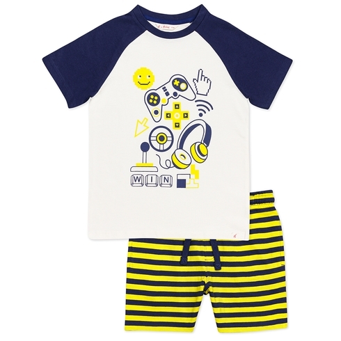 H by hamleys boys pyjama short set-multi pack of 2