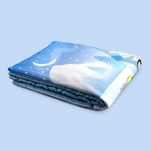 Fancy fluff arctic organic baby comforter blue