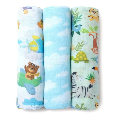 Fancy fluff animal swaddle wraps multicolor pack of 3