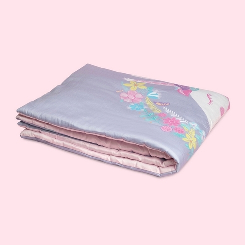 Fancy fluff unicorn organic toddler comforter pink