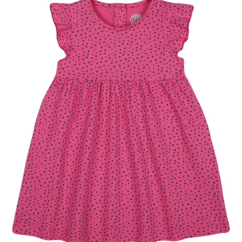 Girls Sleeveless Casual dress-Printed Pink