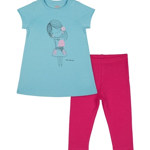 Girls Half sleeve Pant set- Multicolored