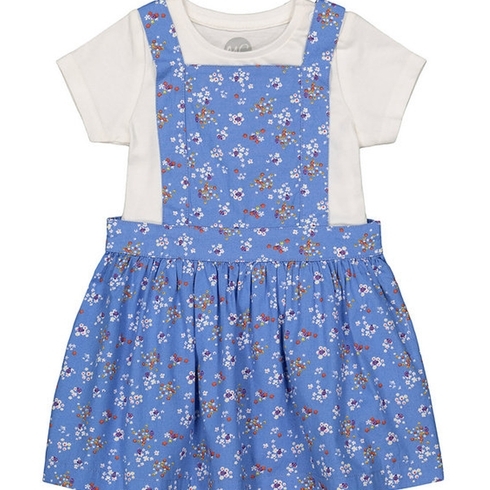 Girls Half sleeve Casual dress- Multicolored