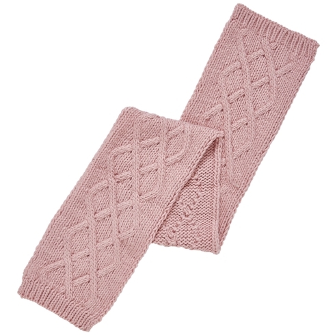 Pink Cable Knit Scarf