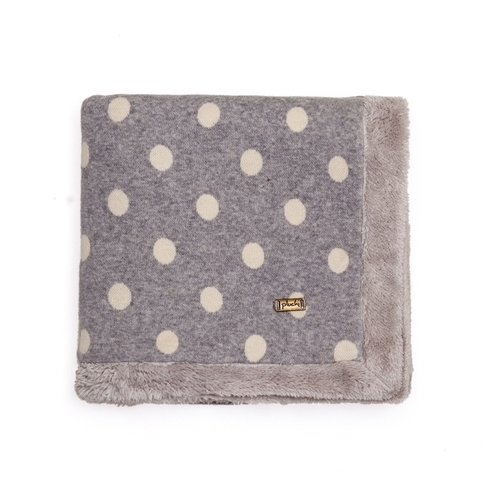 Pluchi Faux Fur Blanket Fun with Dots Grey Melange