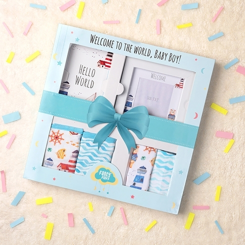 Fancy fluff nautical gift box multicolor