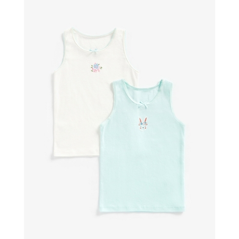 Girls Sleeveless Vest -Pack of 2-Multicolor